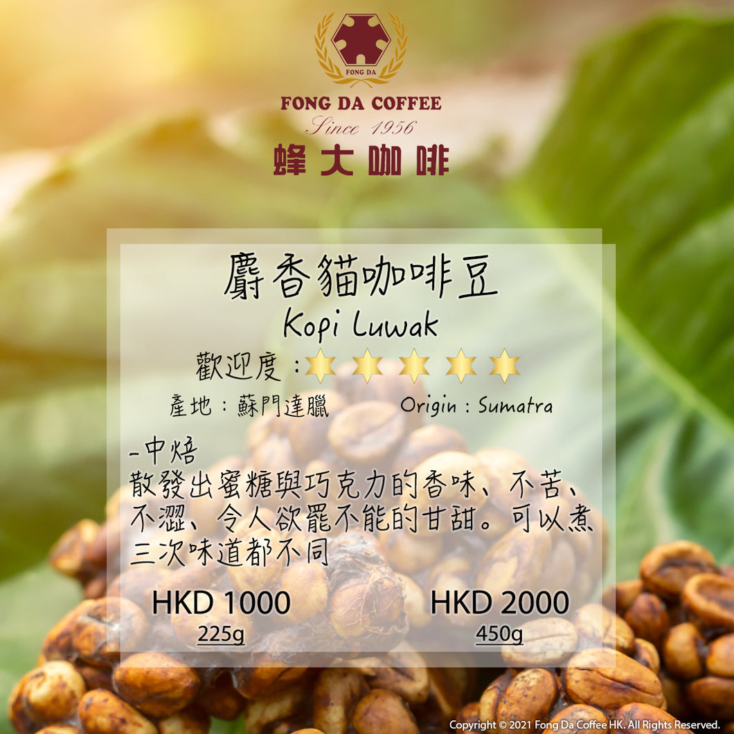 麝香貓咖啡豆 Kopi Luwak